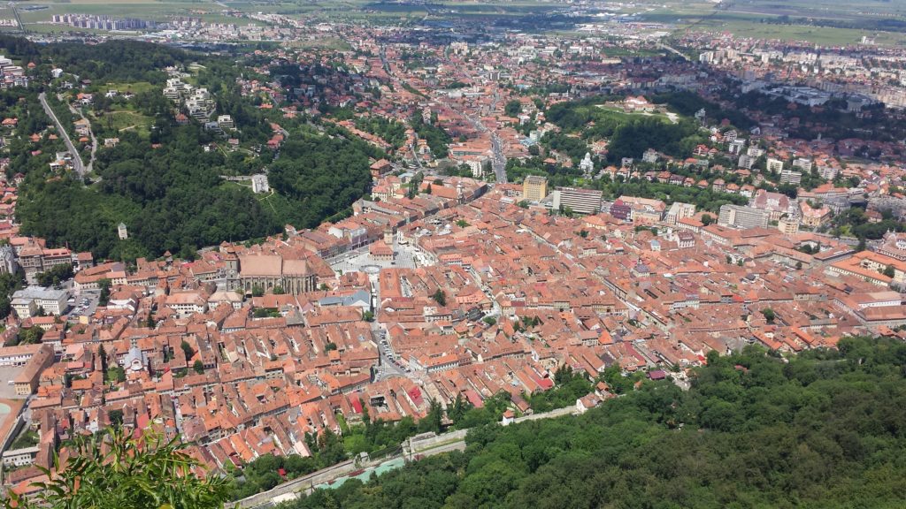 The view of Brasov from the top of Mt Tampa