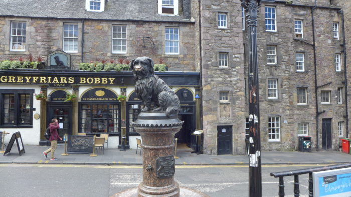 The famous Greyfriars Bobby Statue