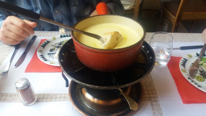 Cheese fondue in Switzerland