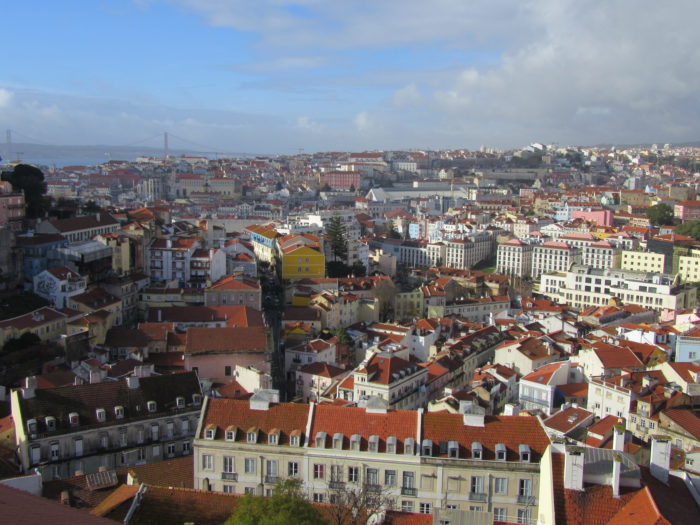 Beautiful Lisbon from a viewpoint in Graca