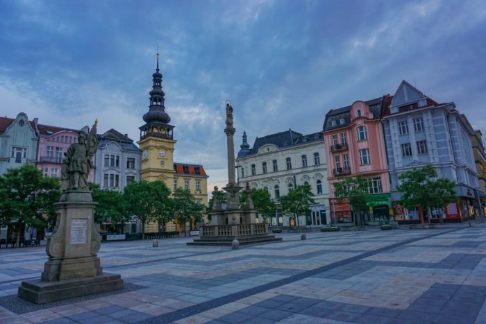 Masaryk Square at dusk