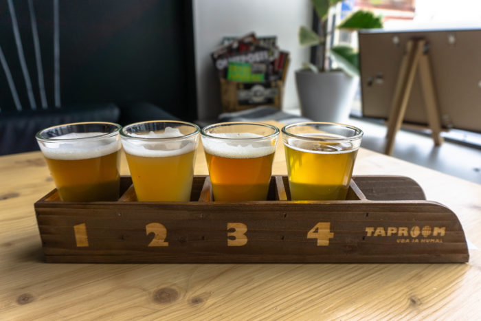 Craft beer sampler from Uba Ja Humal in Tallinn