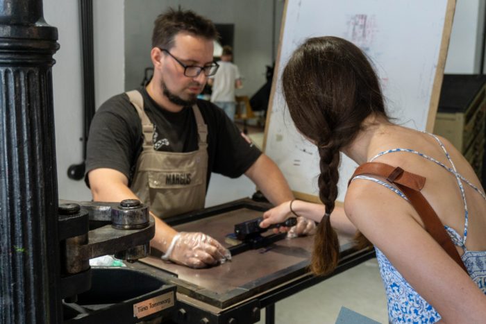 Making prints at the Estonian Print & Paper Museum!