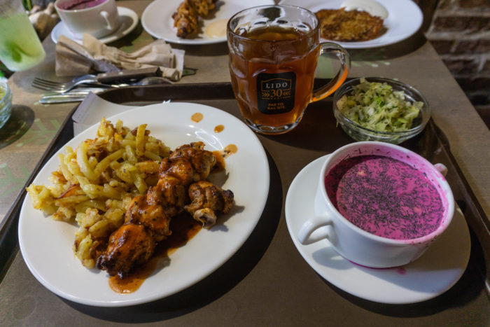 A typical meal in Riga, Latvia