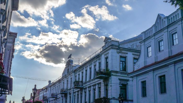 Lovely Kaunas streets at sunset