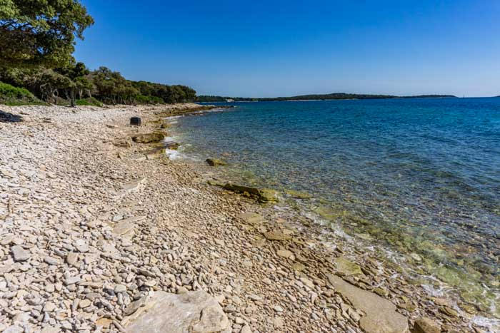 A lovely and deserted beach on the Brijuni Islands