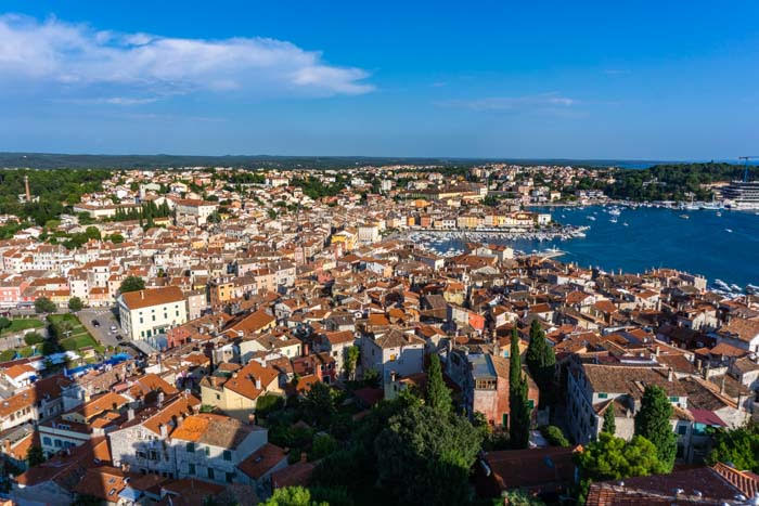 The view of Rovinj from St Euphemia's Church bell tower