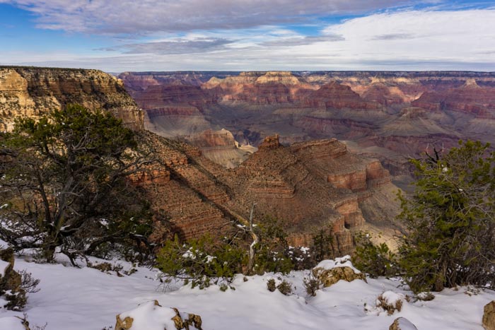 Snowy paths at the Grand Canyon