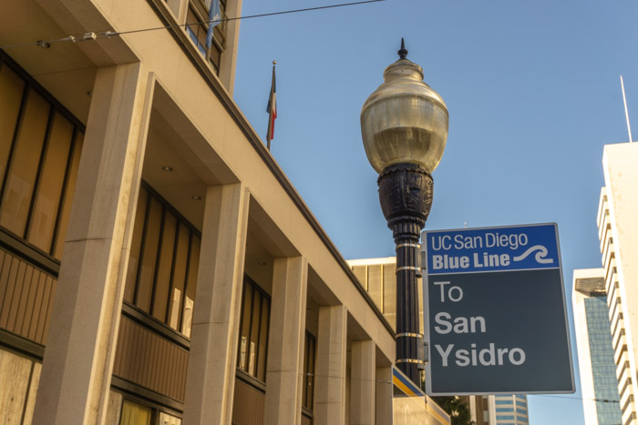 Trolley station in San Diego