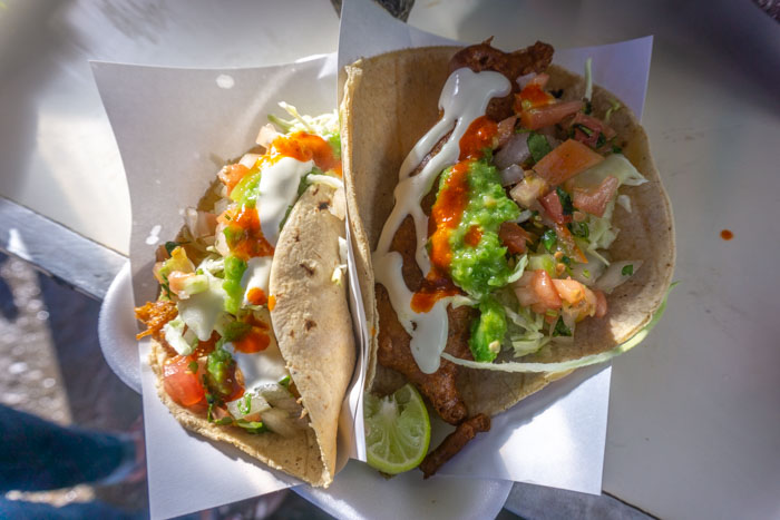 Fish tacos from Tacos Fenix in Ensenada