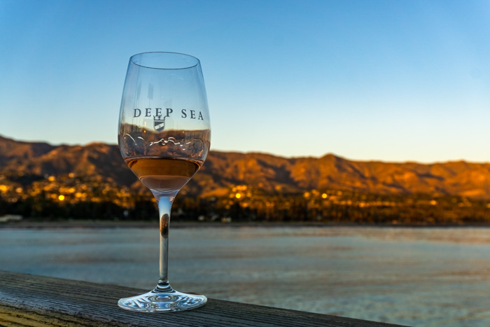 A glass of wine with a view in Santa Barbara