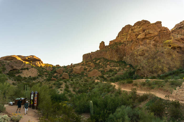 The Echo Canyon trailhead on Camelback Mountain