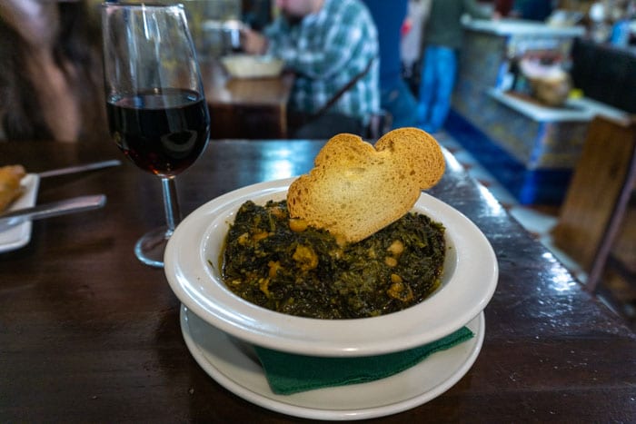 Espinacas con garbanzos (spinach with chickpeas) is a classic Sevillano dish