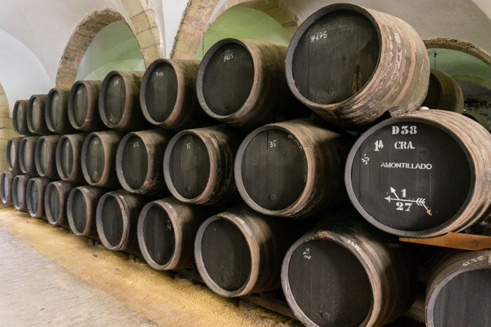 Sherry barrels at Bodegas Diez Mérito