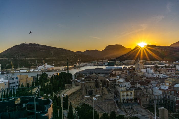 Sunset over Cartagena, Spain