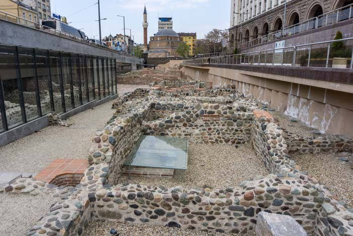 The ruins of the ancient city of Serdika in Sofia