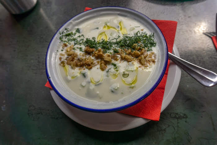 A delicious bowl of tarator soup from Pavaj