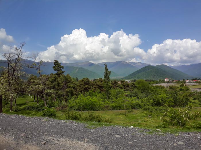 The view driving to the Azerbaijan-Georgia border