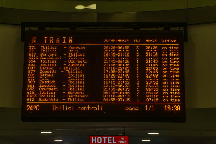 Waiting for our train to Baku