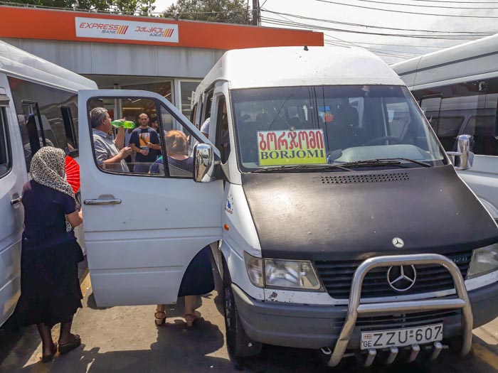 A marshrutka (mini bus) in Georgia