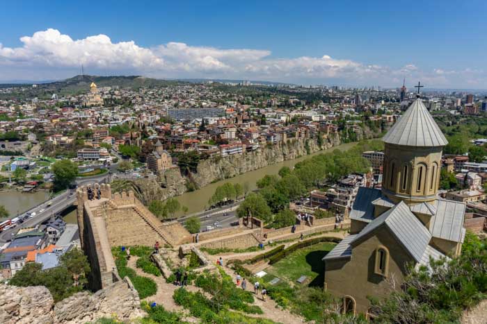 The view of Tbilisi from the Nirakala Fortress