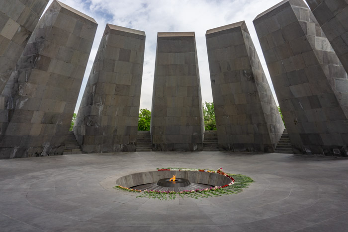 The eternal flame at the Armenian Genocide Memorial