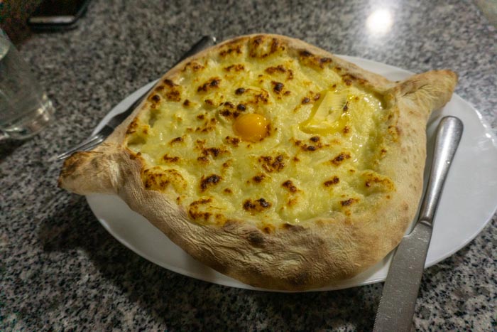 Adjaruli khachapuri in Tbilisi
