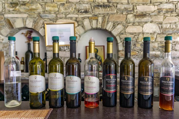 Tasting wines at Ktima Christoudia
