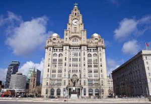 The historic Royal Liver Building in Liverpool