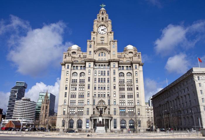 The historic Royal Liver Building in Liverpool
