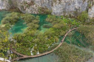 Iconic View of Plitvice Lakes from above