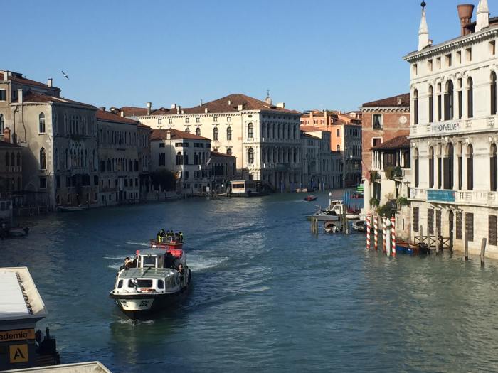water taxi on a canal in venice