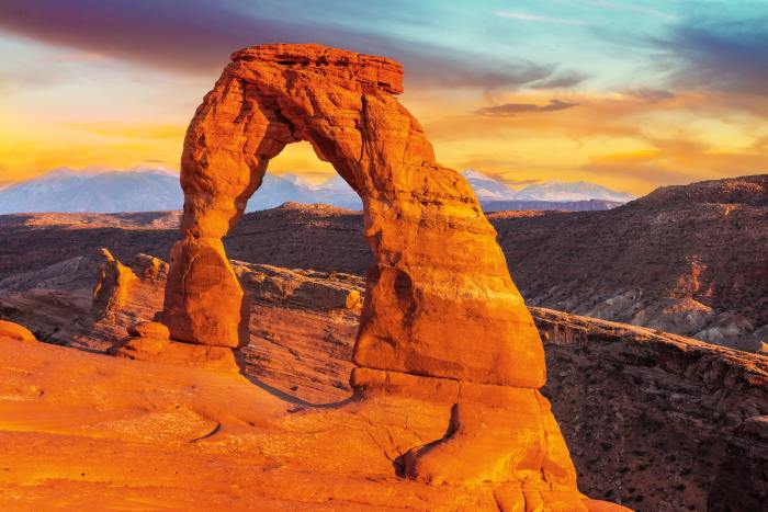 Stunning Arches National Park is a must visit when driving from Las Vegas to Denver