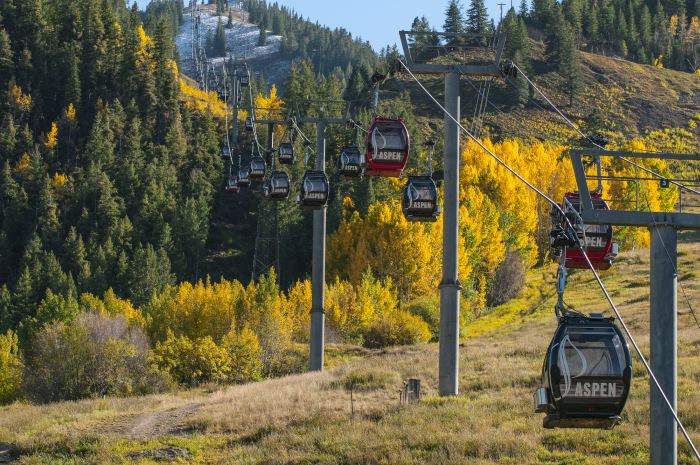 Aspen Ski Lifts in autumn