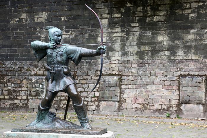 Statue Of Robin Hood at Nottingham Castle,
