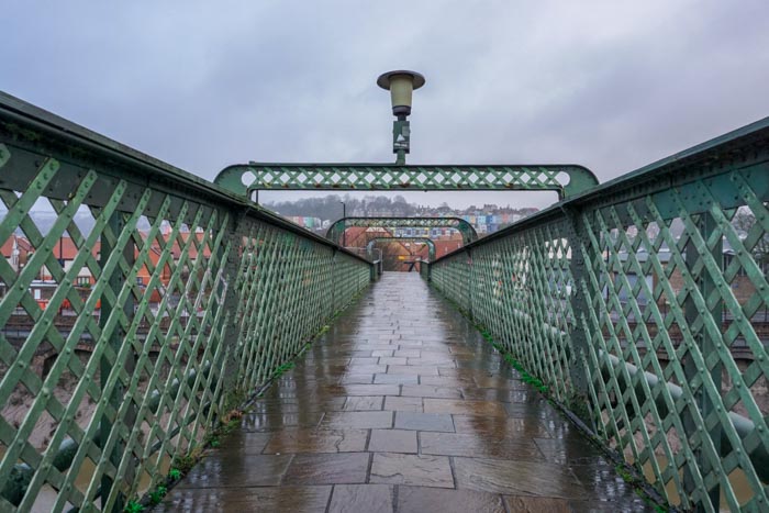 Crossing the Gaol Ferry Bridge in Bristol