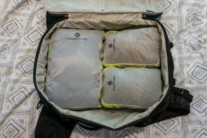 Packing with the Eagle Creek Compression Cubes - one of the best packing cubes for backpacking
