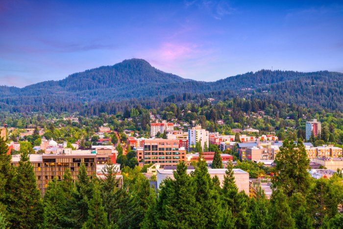 Eugene, Oregon at dusk