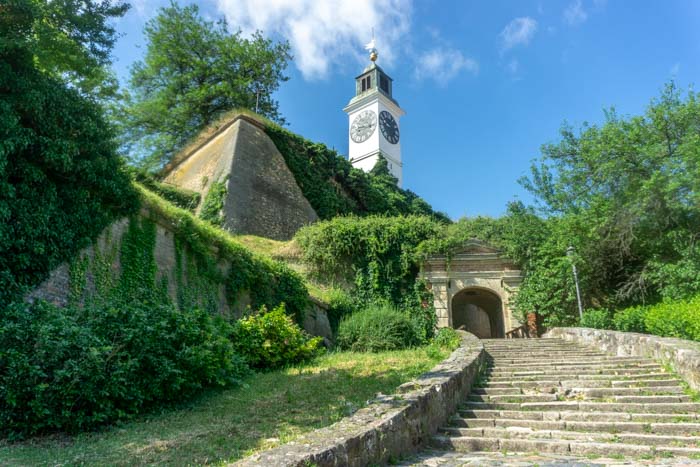 Walking up to the Petrovaradin Fortress in Novi Sad