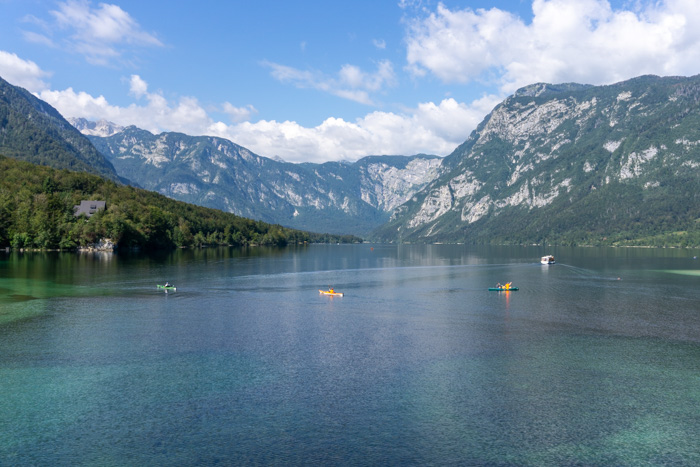 Canoes on Lake Bohinj