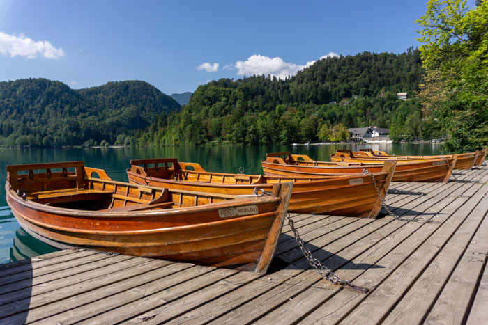 Row boats on Lake Bled