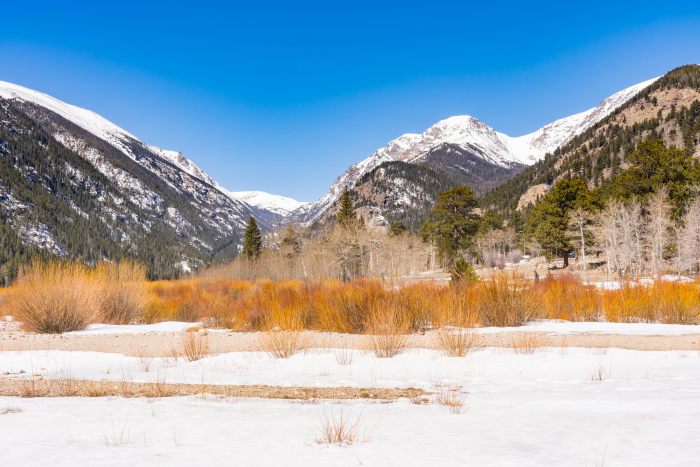 Winter landscape in Rocky Mountain National Park