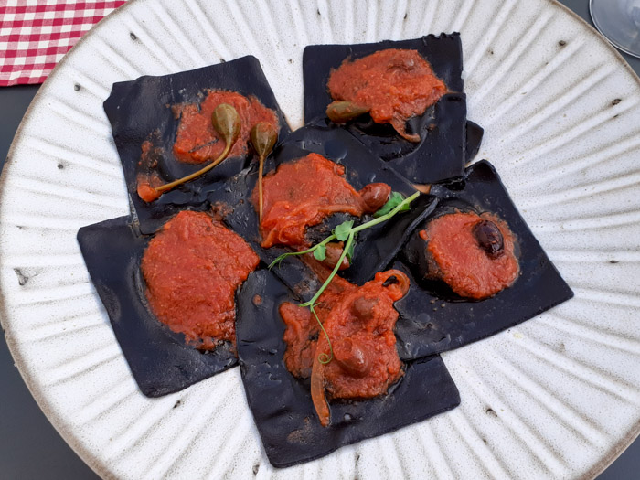 Cuttlefish ravioli from Gostilna Rostelin