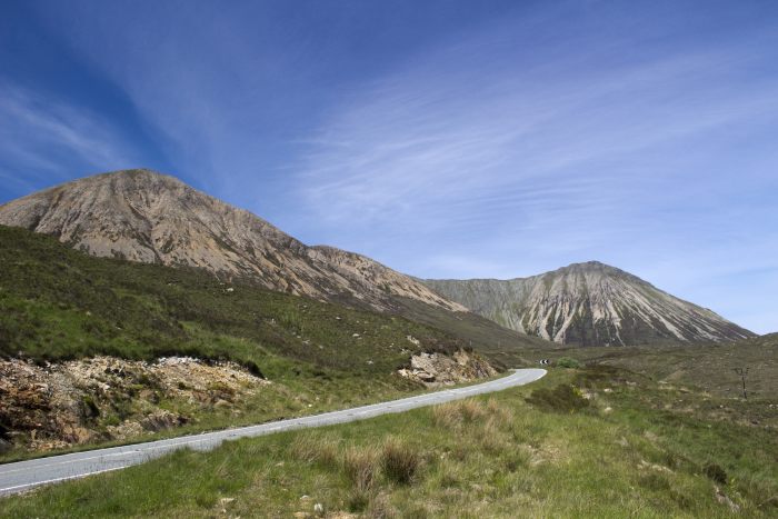 Empty road on the Isle of Skye