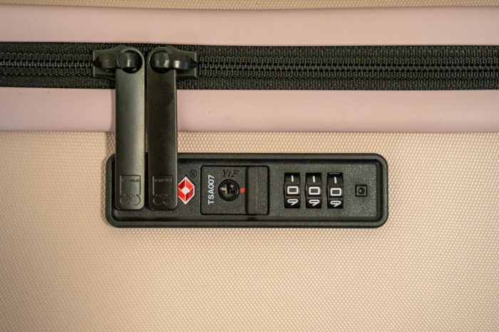 TSA Lock on the LEVEL8 Textured Carry-On Suitcase