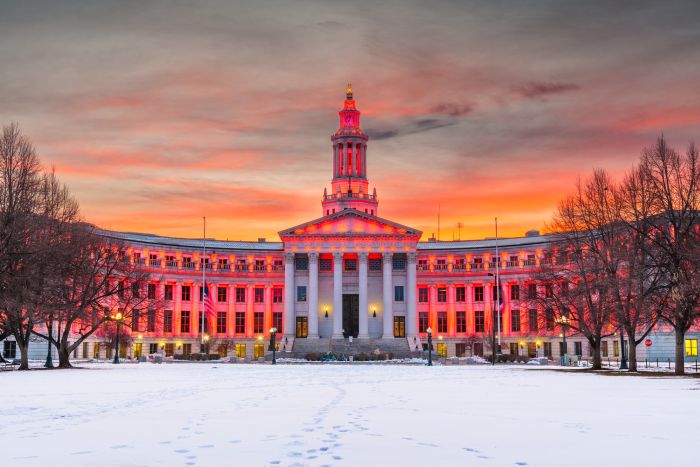 Denver City Hall in winter