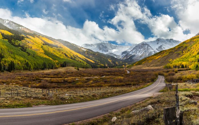 Scenic drive near Aspen.
