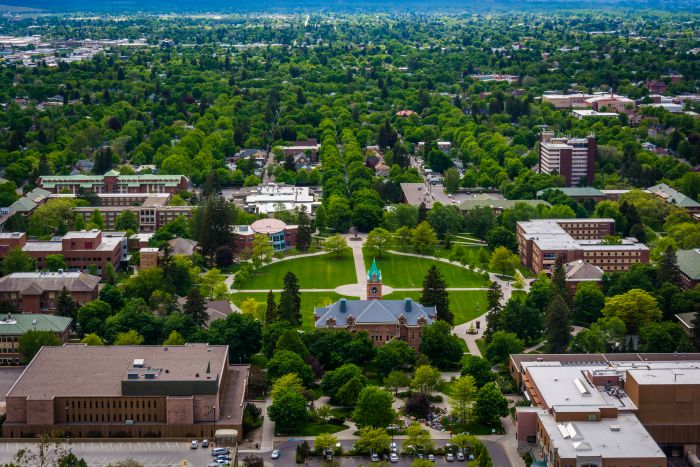 View of University of Montana in Missoula