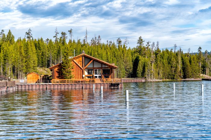 Wooden home on Yellowstone Lake