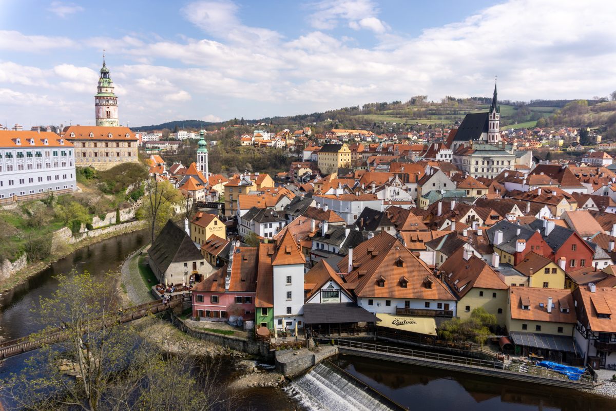 Beautiful Cesky Krumlov view from castle